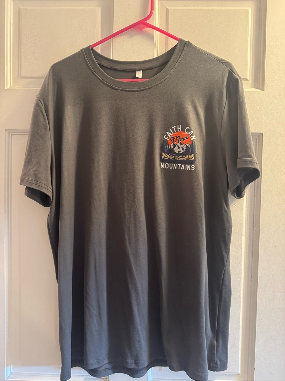 Faith Can Move Mountains Graphic Tee - Gray